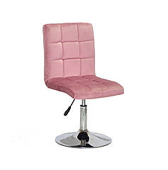Стілець Augusto CH - Base оксамит пильна троянда B-1030 хромованою опорі - млинці з регулюванням висоти