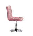 Стілець Augusto CH - Base оксамит пильна троянда B-1030 хромованою опорі - млинці з регулюванням висоти, фото 2