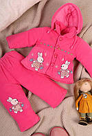 Демисезонный детский костюм зайчик рожевий р.11,12,13 місяців