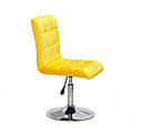 Стілець Augusto CH - Base оксамит жовтий B-1027 хромованою опорі - млинці з регулюванням висоти, фото 2