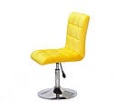 Стілець Augusto CH - Base оксамит жовтий B-1027 хромованою опорі - млинці з регулюванням висоти, фото 3