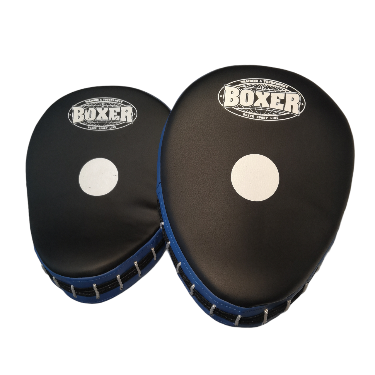Лапы боксерские BOXER гнутые кожвинил синие - фото 1 - id-p1564924563