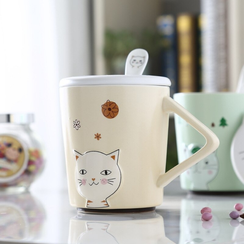 Кружка з кришкою та ложкою 420 мл Улюблений котик