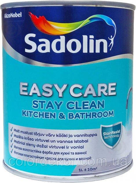 Матовая акриловая краска для стен и потолка Sadolin EasyCare Kitchen&Bathroom 1 л - фото 1 - id-p1564949255