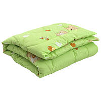Теплое детское силиконовое одеяло 140х105 салатовое стеганое бязь (320.02СЛУ)