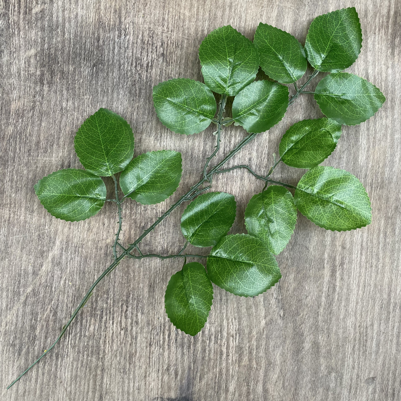 Гілка листя троянди.  41 см зелений (20 шт. в уп), фото 1