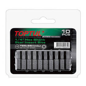 Набір насадок отверточних 1/4" TOPTUL L25мм T40 10 од. FSEA0840G Orig FSEA0840G
