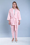 Костюм у піжамному стилі  льняний Garment Factory, Streetstyle S/M Рожевий, фото 2