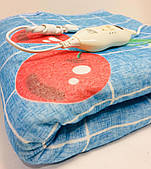 Электропростынь, електроковдра JD Electric 150 Ват, Розмір 150-180 см, Синя з вишнями