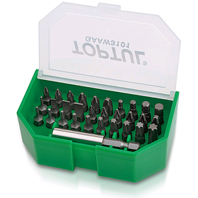Набір біт для шуруповерта 31ед. TOPTUL 1/4" SL;PH;PZ;TORX;HEX + магнітний тримач GAAW3101 Orig GAAW3101