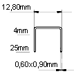 Скоба оббивна тип "80 ALU" алюмінієва ширина 12.8 мм довжина 10 мм для пневмостеплера. Італія, фото 2
