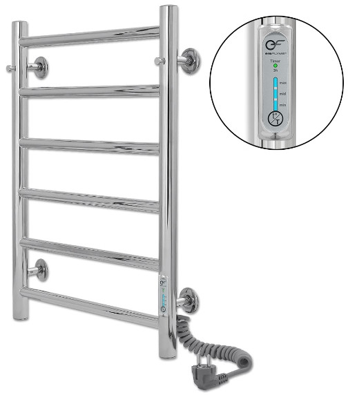 Електрична рушникосушка Flyme EF Mini 6 R з терморегулятором і таймером (праве підключення), фото 1