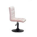 Стілець Augusto BK-Base Оксамит рожевий В-1021 на чорній круглої базі з регулюванням висоти, фото 2