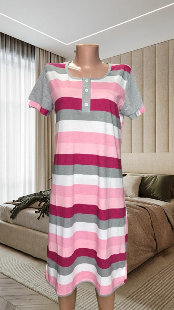 Жіноча трикотажна нічна сорочка-сукня для сну та відпочинку. Розмір 54-56