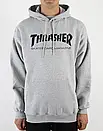 Чоловіче худі з чорним логотипом thrasher skateboard magazine | сіра толстовка, фото 2