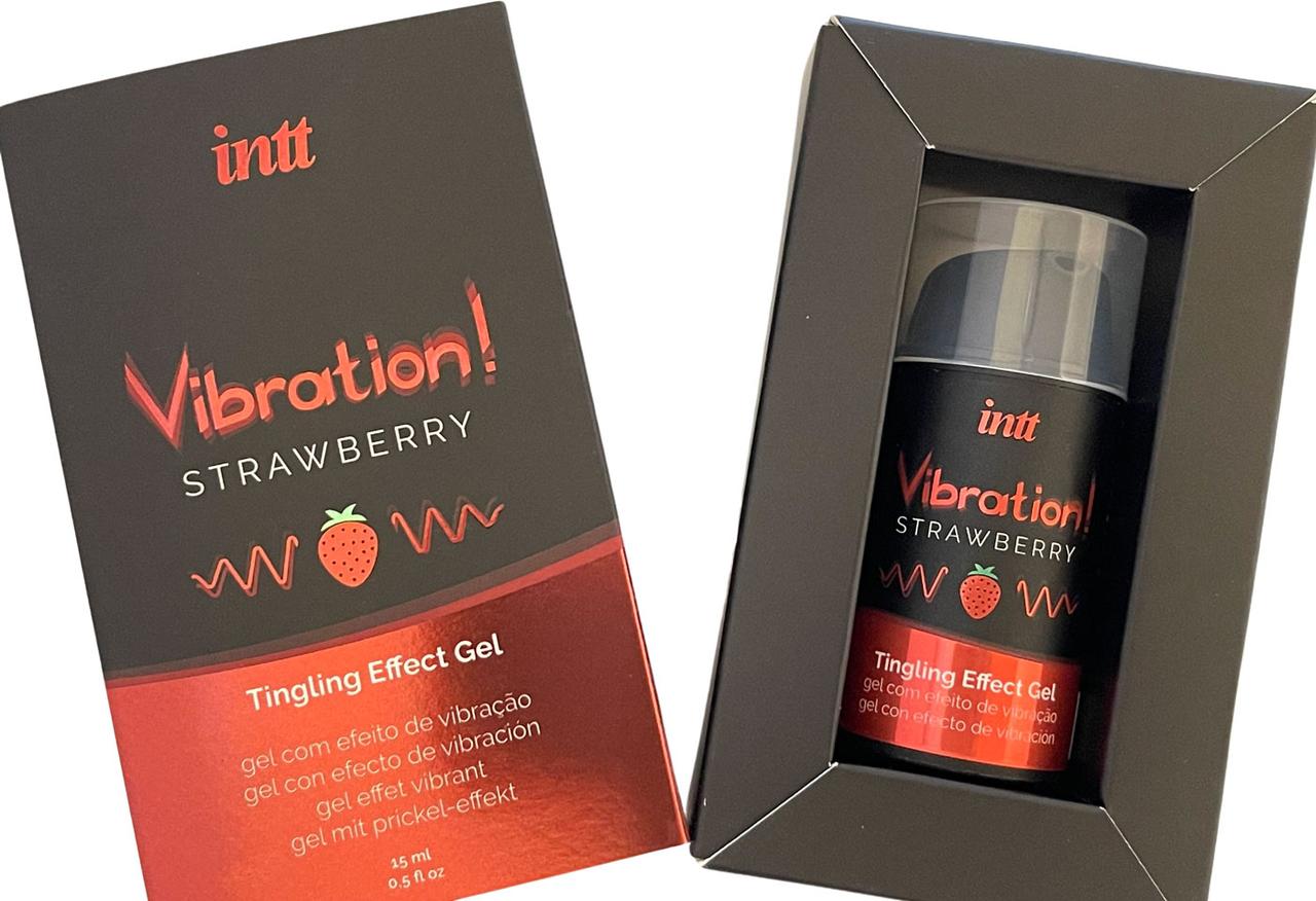 Рідкий вібратор Intt Vibration Strawberry (15 мл), густий гель Дуже смачний Intimochka