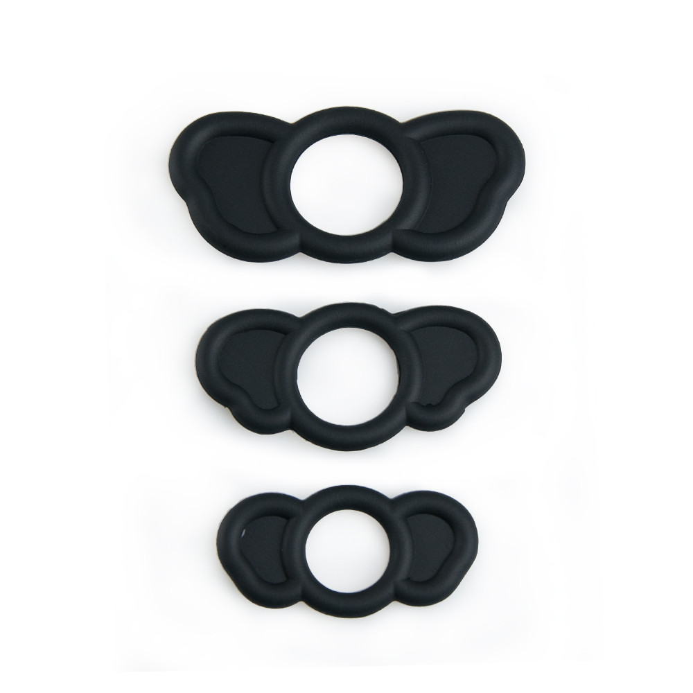 Ерекційне кільце 3 штуки Elephant Rings Black ерекійні кільця Intimochka