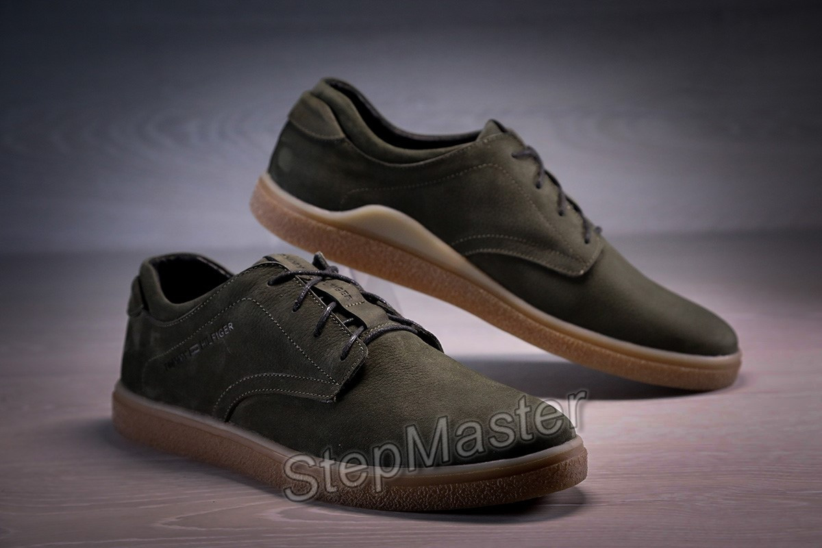 Шкіряні чоловічі туфлі Tommy Hilfiger Olive