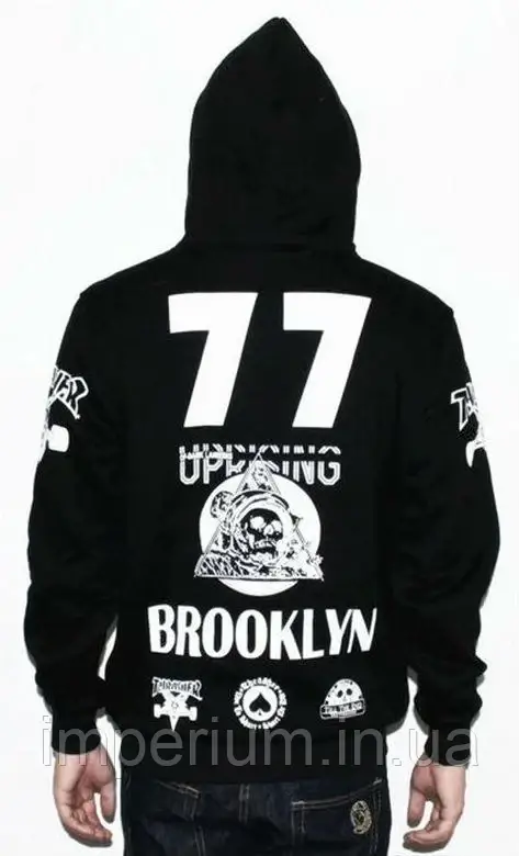 Худі thrasher skateboard magazine | чорна толстовка brooklyn