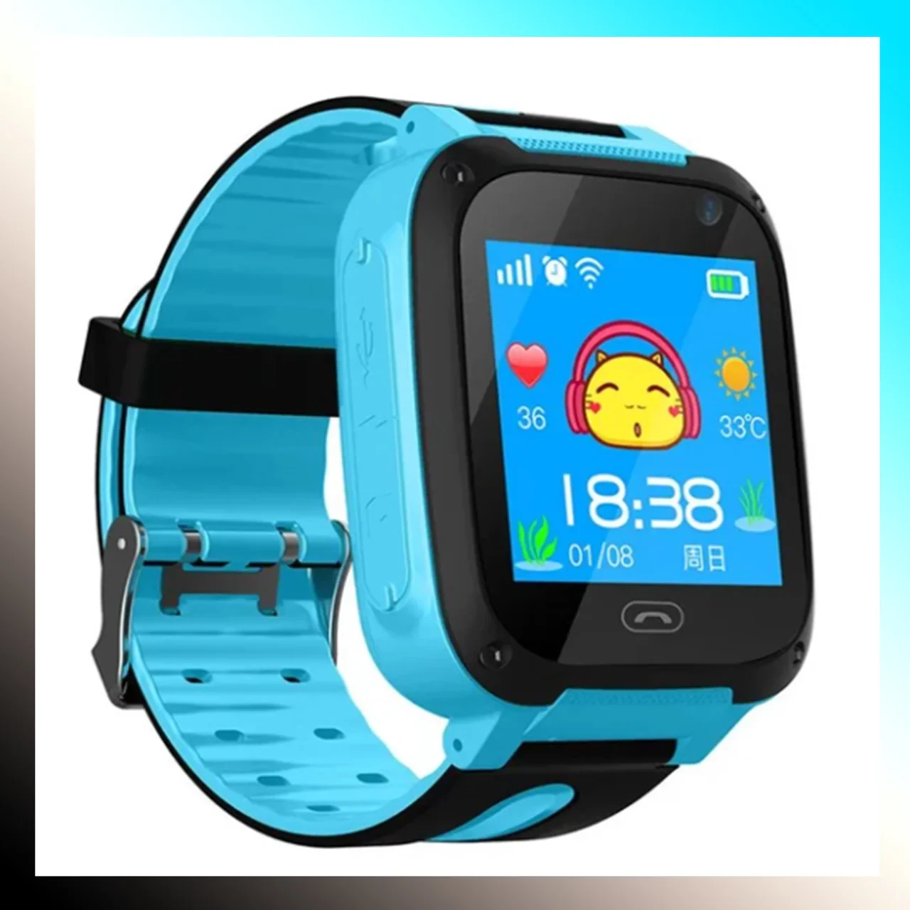 Смарт-часы Smart F2 детские (Blue) | Наручные часы с GPS трекеро - фото 2 - id-p1565021926