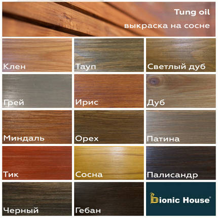 Тунгова олія Bionic House Tung Oil всі кольори 0.25л, фото 3