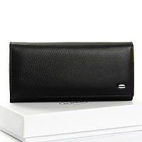 Женский кожаный кошелек черного цвета Dr. BOND классический качественный кошелек на магните брендовый