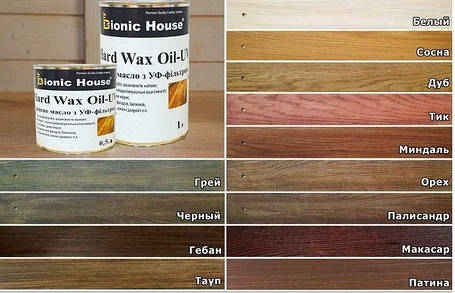 Масло для дерева із твердим воском Bionic House Hard Wax Oil - UV всі кольори 0.5л, фото 3