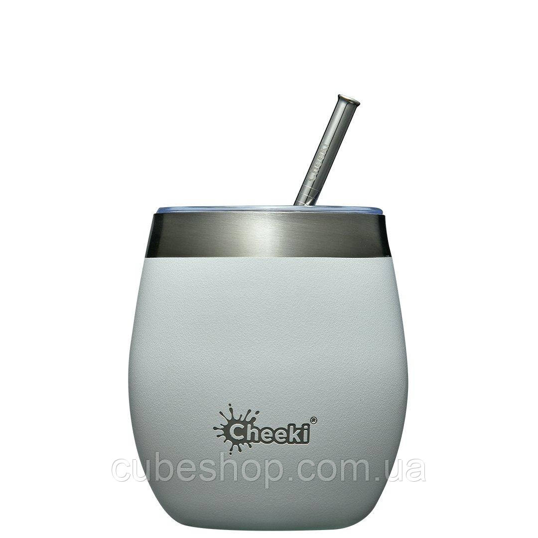 Термостакан для напоїв із сталевою трубочкою Cheeki Wine Tumbler Spirit White (220 мл)