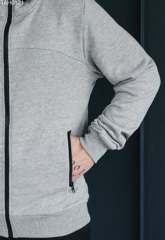 Чоловіча толстовка на блискавці з капюшоном Staff K zip gray сірий меланж TAH0121, фото 2