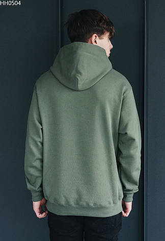 Мужская толстовка худи с капюшоном Staff khaki basic oversize хаки HH0540, фото 2