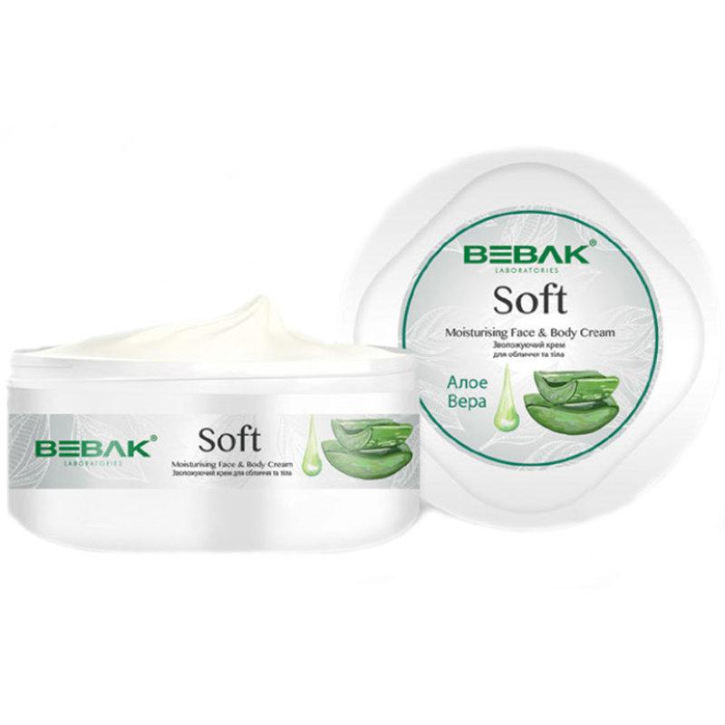 Зволожуючий крем для обличчя і тіла "Алое Віра" BEBAK Soft Cream 300ml, фото 1