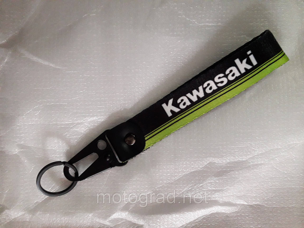 Шнурок для ключів 150мм, залізний карабін #17 Kawasaki, фото 1