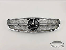 Тюнінг Решітка радіатора Mercedes C-Class W204 2007-2014год (SL Silver)