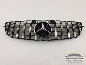 Тюнінг Решітка радіатора Mercedes C-Class W204 2007-2014год (GT Chrome Black)