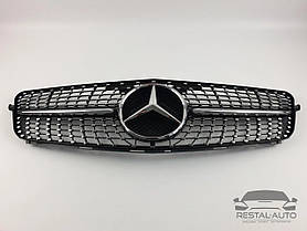 Тюнінг Решітка радіатора Mercedes C-Class W204 2007-2014год (Diamond Black)