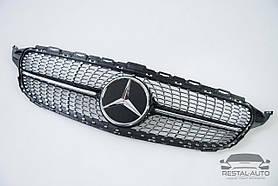 Тюнінг Решітка радіатора Mercedes C-Class W205 2018-2020год (Diamond Black)