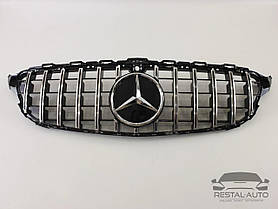 Тюнінг Решітка радіатора Mercedes C-Class W205 2018-2020год (GT Black Chrome)