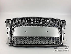 Тюнінг Решітка радіатора Audi A3 2008-2012 рік Сіра з хромом (в стилі RS)