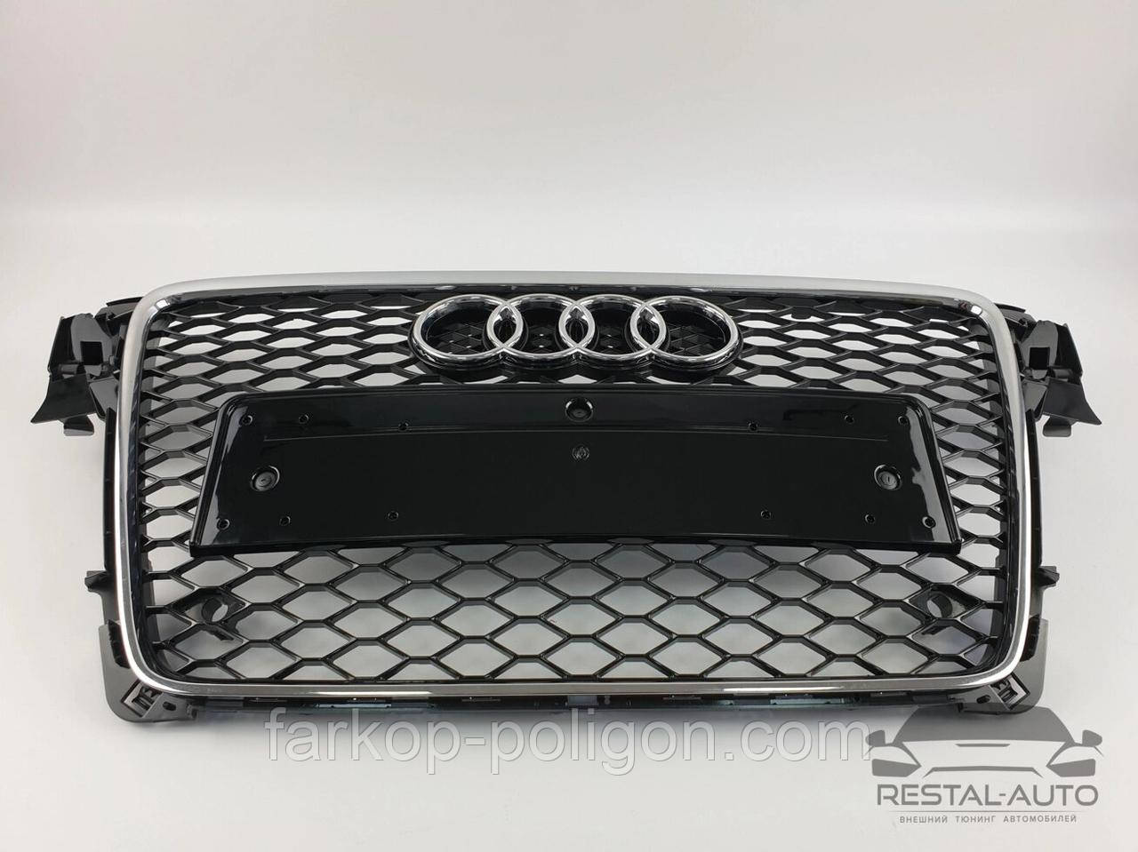 Тюнінг Решітка радіатора Audi A4 2007-2011 рік Чорна з хром рамкою (в стилі RS)