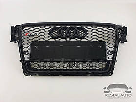 Тюнінг Решітка радіатора Audi A4 2007-2011 рік Чорна з емблемой QUATTRO (в стилі RS)