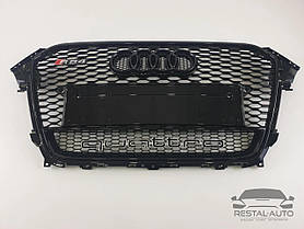 Тюнінг Решітка радіатора Audi A4 2011-2015год Чорна з емблемой QUATTRO (в стилі RS)