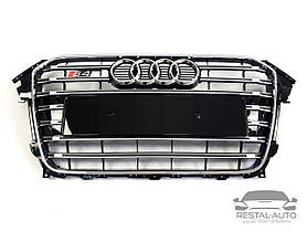 Тюнінг Решітка радіатора Audi A4 2011-2015год Чорна з хромом (в стилі S-Line)