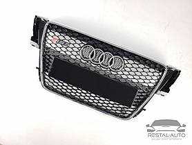 Тюнінг Решітка радіатора Audi A5 2007-2011 рік Чорна з сірою рамкою (в стилі RS)