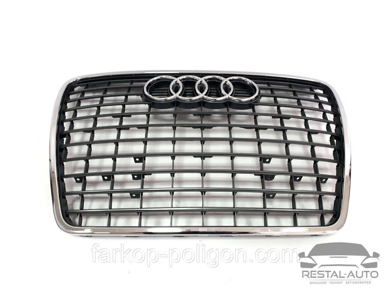 Решітка радіатора на Audi A6 C6 2004-2011 рік Сіра з хромом ( Стандартна )