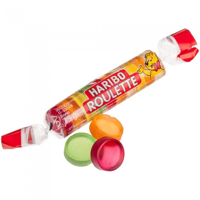 Цукерки желейні Haribo Roulette, 25 г, жувальні цукерки рулети Харибо