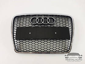 Тюнінг Решітка радіатора Audi A6 2004-2011рік Чорна з хром рамкою (в стилі RS)