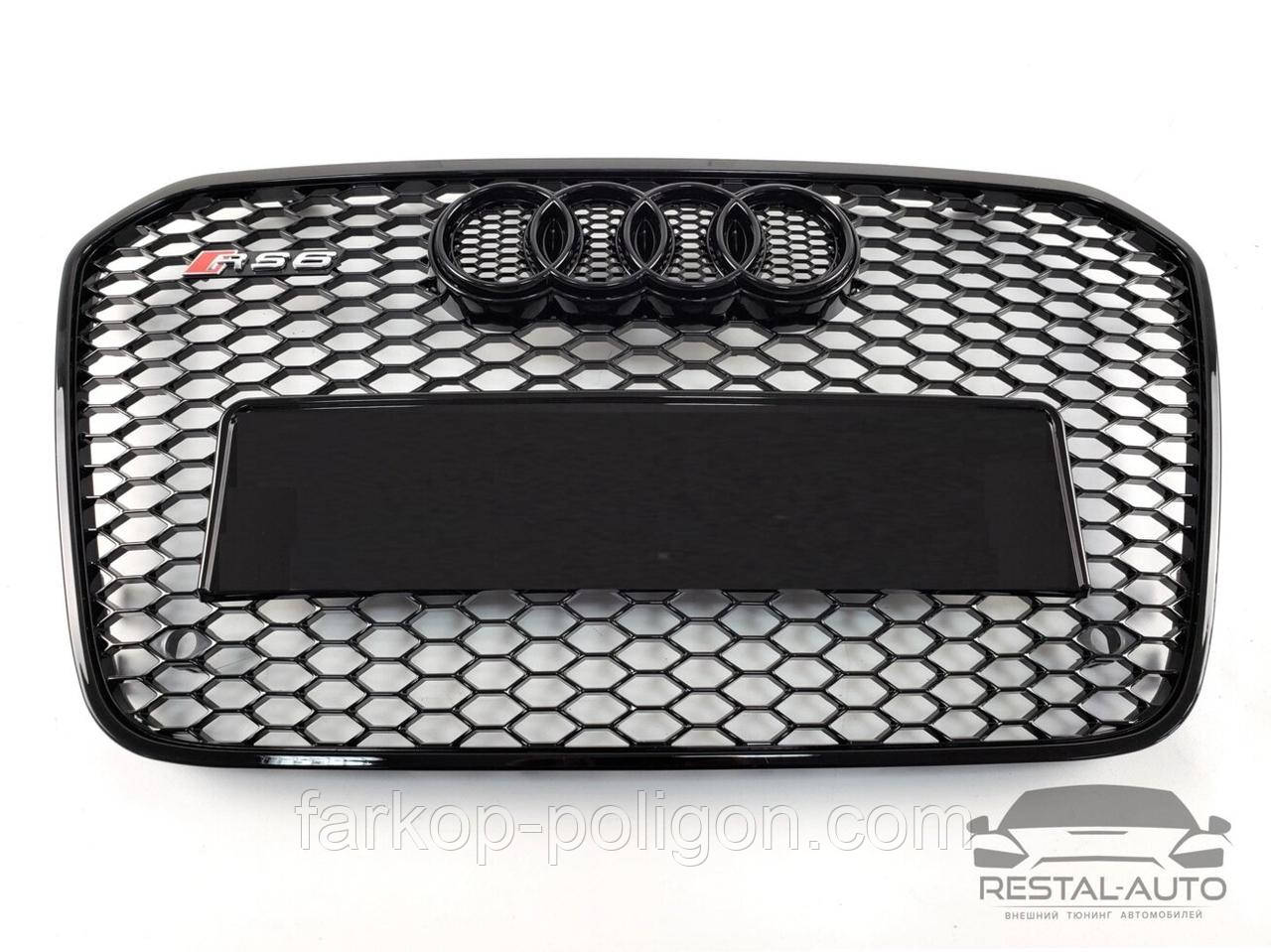 Тюнінг Решітка радіатора Audi A6 2011-2014год Чорна (в стилі RS)