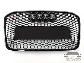 Тюнінг Решітка радіатора Audi A6 2011-2014год Чорна (в стилі RS)