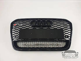 Тюнінг Решітка радіатора Audi A6 2011-2014год Чорна Quattro (в стилі RS)