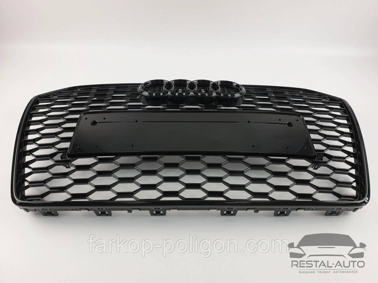 Тюнінг Решітка радіатора Audi A6 2014-2018год Чорна (в стилі RS)